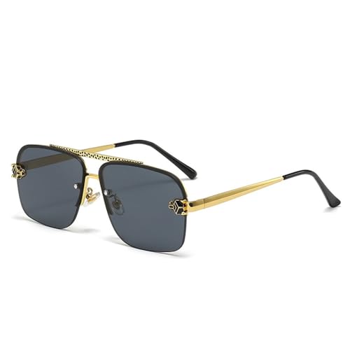 Lunettes de soleil sans monture pour hommes au style rétro chic