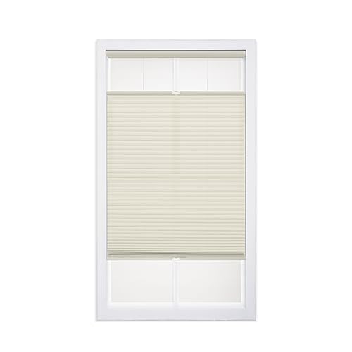 DEZ FURNISHINGS Cordless 1" Light Filtering Top Down Bottom Up Cellular Shade, 60"W x 64"H, Alabaster by DEZ FURNISHINGS - Used condition - US$73.85
