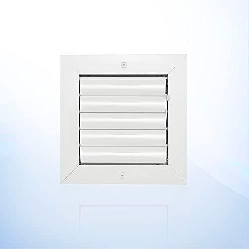 6" x 6" Duct Hole [7.6" x 7.6" Face] Aluminum 1-Way Vent Cover: Adjustable Curved Blade Air Supply Diffuser - Plastic Seal for Tight Fit, Quiet Air Flow, Multi-Shutter Damper