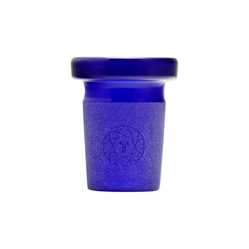 Terporium Low Profile Reduction Adapter (Single) | Blue 18mm Male to 14mm Female Converts 18mm to 14mm | Made of 100% Borosilicate Glass