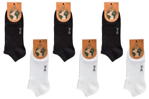 Leo Design 6 Pair Low-Cut Organic Cotton Trainer Socks Seamless Socks for Men & Women, Short Liners, Ankle, Sneaker.3