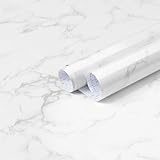 Heroad Marble Contact Paper Peel and Stick Wallpaper White Grey Granite Wall Paper Removable Self Adhesive Wallpaper for Kitchen Countertop Cabinet Bathroom Living Room Waterproof Vinyl 15.7''x78.7''