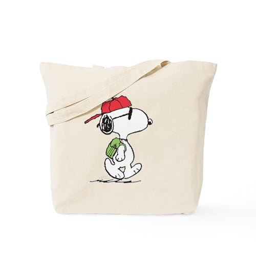 CafePress SNOOPY Joe Cool Natural Canvas Tote Bag, Reusable Shopping Bag