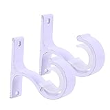 MAGICLULU 2stücke Halterung Für Vorhangstangen Aus Aluminiumlegierung Weiße Einzelhalterung Für Einfache Montage Wand Passend Für Gängigen Vorhangführungen