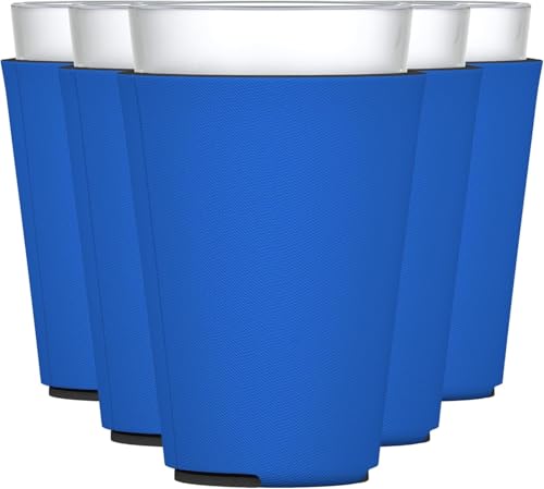 Image of TahoeBay Blank Pint Glass Sleeves, Beer Coolers, 6-Pack, Royal Blue | Insulating Foam Cooler, 16oz Collapsible Tapered Beverage Holder, Bar Cup Insulator for Transfer Vinyl, HTV, Sublimation, DTF