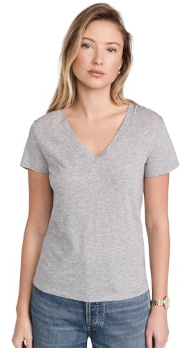 Vince Women's Essential V-Neck, H Grey, Small