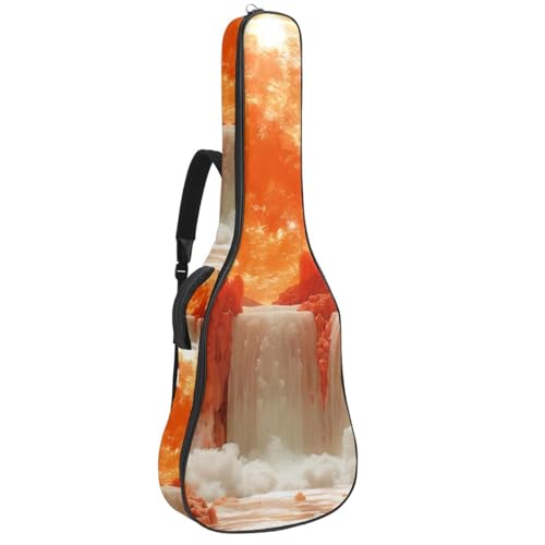 Housse de guitare acoustique orange motif montgolfière 108cm