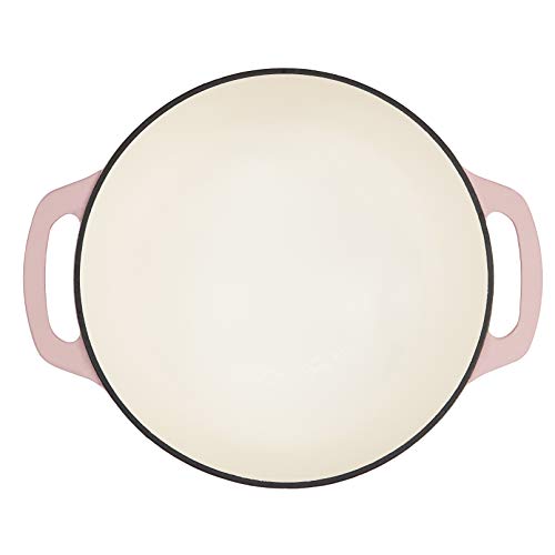 Amazon Basics Enameled Cast Iron Covered Dutch Oven, 6-Quart, Light Pink #TOP2