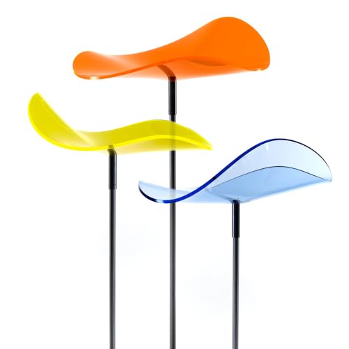 Cazador-del-sol ® | Lucy - Medio | 3 Wavy Suncatcher Discs 50" Height, Blue, Orange, Lemon -  SE_LucyModern
