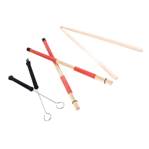 Set de Baquetas de Acero con Varillas y Cepillos de Alambre + Bolsa de Almacenamiento para Principiantes y Bateristas Profesionales – Compatible con Kits Estándar miniatura 3