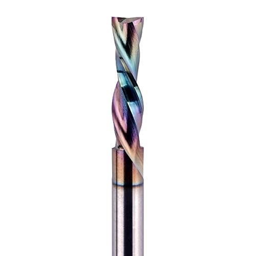 Image of SpeTool 1 /4 Inch Shank Downcut Spiral Router Bit 1 /4 Inch Cutting Diameter 1 inch Cutting Length with Extra Long Life Coating CNC Router Bits End Mill for Woodwork Mortise Slot