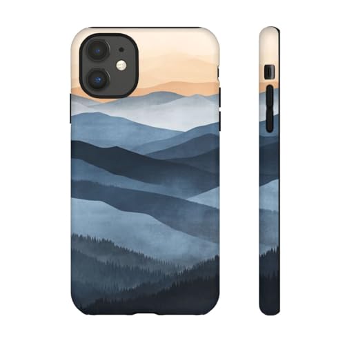 Coque rigide mate iPhone 11 paysage montagne résolvant les rayures