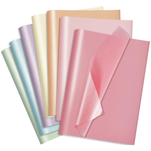 woric 110 Sheets Tissue Paper Bulk for Gift Bags 7 Metallic Colors Pastel Tissue Paper for Garland Crafts Gift Wraps Weddings Baby Shower Pastel Birthday Decorations 14 x 20 Inch