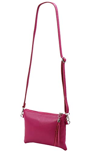 SH Leder Echtleder Umhängetasche Clutch kleine Tasche Abendtasche 22x15cm Anny G248 (Pink)