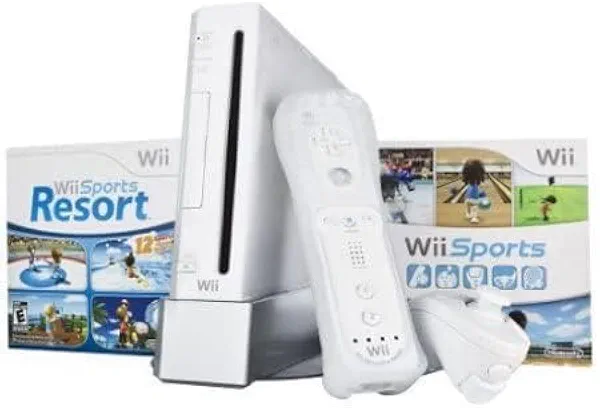 Nintendo Wii Bundle with Wii Sports & Wii Sports Resort - White (Renewed)