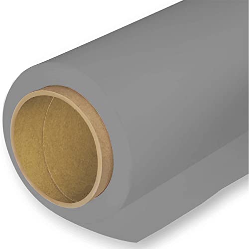 BOLLUMA Fotohintergrund Grau 1,35x10m, Foto Hintergrund Neutrales Grau für den Profi Fotostudio Einsatz, Foto Papierhintergrund Ideal für Produktfotografie, Zum Rollen, Nahtloser, 04