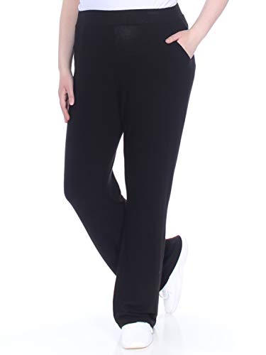 GUESS Womens Opal High-Waist Wide Calf Pants Black L