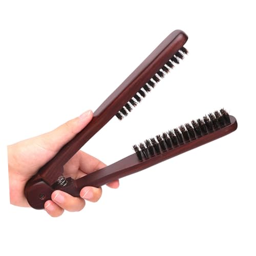 Peine alisador estático para cabello con cerdas, cepillo de doble cara para alisado, peinado y rizos naturales, uso profesional en salón, resistente al calor, para hombres y mujeres miniatura 5