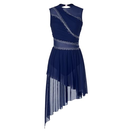 ranrann Femme Robe Danse Classique Asymétrique Robe Latine Costume Danse Contemporaine Justaucorps...