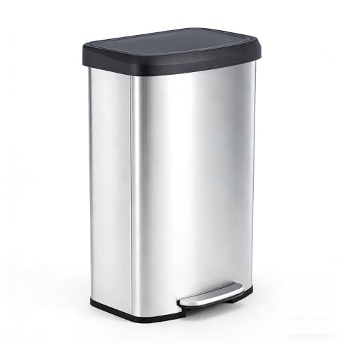 Caneca de basura rectangular de acero inoxidable 80L