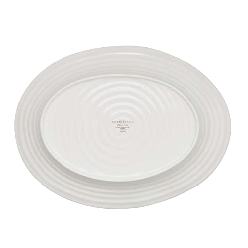 Portmeirion Sophie Conran White Large Oval Platter | Porcelain Serving Tray For Appetizers, Snacks, And Sandwiches | 17 X 13 Inch | Dishwasher And Microwave Safe #TOP3