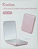 Kintion Pocket Mirror, 1X/3X Magnification LED Compact Travel Makeup Mirror with Light for Purse, 2-Sided, Portable, Folding, Handheld, Small Lighted Mirror for Gift, Black #6