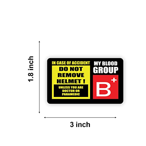 Image of Safety Caution Sign Quotes and Blood Group Helmet Stickers for Bike Riders Multicolor Vinyl Sticker 3 x 1.8 inch (B+)-Self-Adhesive