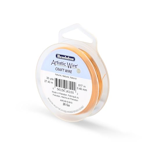 Image of Artistic Wire, 26 Gauge Tarnish Resistant Colored Copper Craft Wire, Natural, 30 yd
