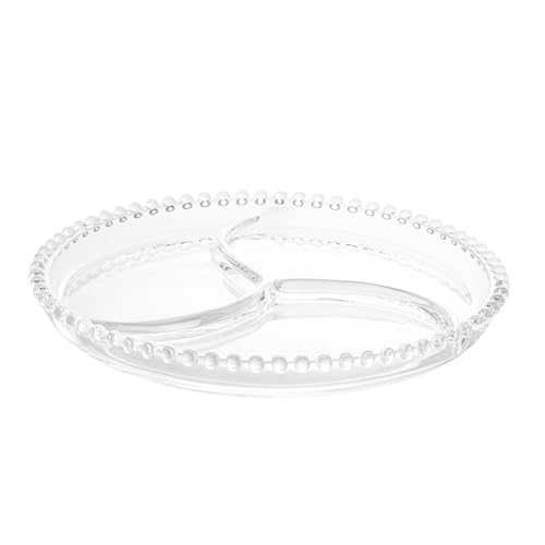 WOLFF - Petisqueira de Cristal 23cm com 3 divisões - Transparente - Linnha Pearl