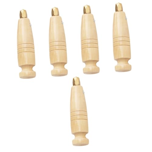 HAPINARY 5pcs Crafting Sewing Awl Tailor Tool 4.5in Wooden Handle Replacement for Leatherworking