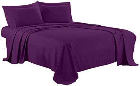 Juego de sábanas 4 piezas de algodón natural con tejido de satén egipcio, lujoso juego de ropa de cama elástico con bolsillos profundos, tamaño