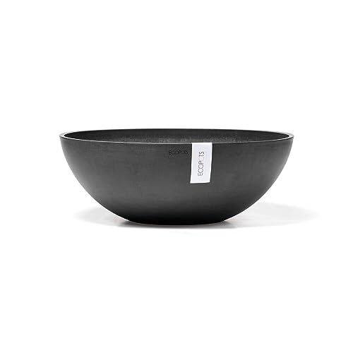 Ecopots Blumentopf Vienna Dunkel Grau - Durchmesser Ø 50 cm rund groß - Pflanzentopf aus Recycling Kunststoff - Übertopf modern für Indoor und Outdoor