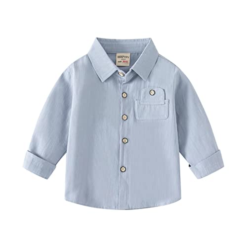 Toddler Boy Girl Clothes Long Sleeve Soild Woven Button Down Shirt Fall Winter Kids Jacket Coat Casual Girls Jacket