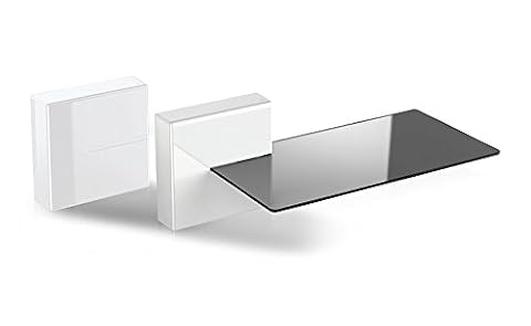 Meliconi 480522 Ghost Cubes Shelf White kanał kablowy z regałami szklanymi, biały