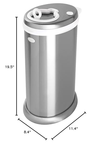 Image of Ubbi Steel Diaper Pail, Odor Locking, No Special Bag Required, Award-Winning, Registry Must-Have, Chrome