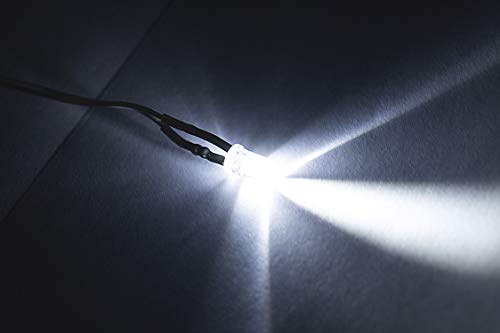 CO-RODE 50pcs Ultra Bright 12v Pre Wired LED Diodes Light-White