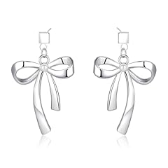 F-Silver Bow Earrings