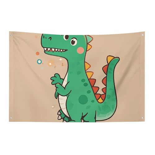 Drapeaux de jardin saisonniers double face déco printemps dinosaure