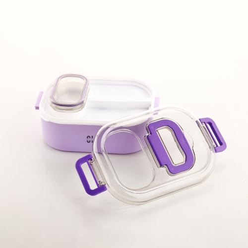 Image of Plastic Lunch Box for Office & Kids | Leak Proof Compartment Lunch Container with Spoon & Fork | Lock Mechanism Microwave Safe Tiffin Box for School Boys Girls Men Women