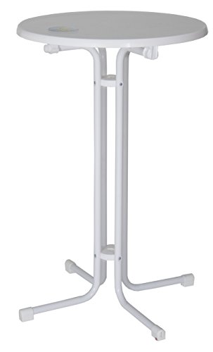 Best Stehtisch klappbar Multiflex Ø 80cm, Weiß I Runder Bistrotisch I...