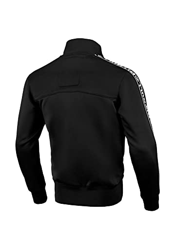 PITBULL - Herren Pullover, Sweatshirt Männer Oldschool Tape Logo, Pullover Normaler Sportlicher Schnitt, Komfortabel Sweatshirts für Herren, Polyestergewebe Blouson - L, Schwarz