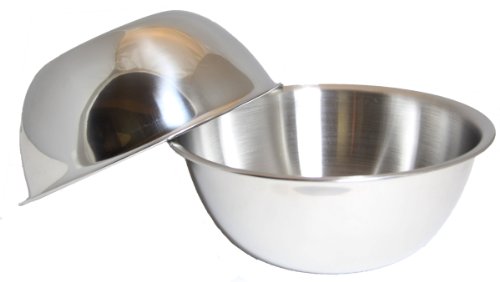 SET OF 2, 5-Quart Heavy-Duty Deep Stainless Steel Flat Base Mixing Bowl
