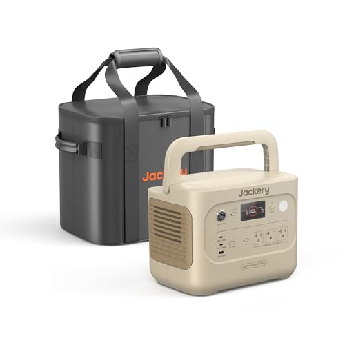 Image of Jackery Explorer 1000 v2 Portable Power Station with Size M Carrying Case, 1070Wh LiFePO4 Battery, 1500W AC Output, 1 Hr Fast Charge, for Camping, Road Trips, Emergency (Dune White)