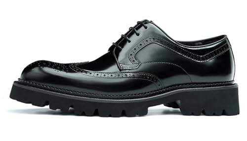 Santimon Men's Oxfords Formal Dress Derby Fashion Prom Wingtip Brogue Patent Leather Shoes Wedding Tuxedo Business Causal Shoes for Men2