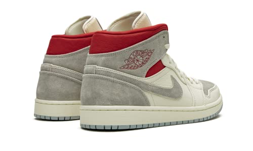 Nike Men's Air Jordan 1 Mid PRM Sneakersnstuff 20th Anniversary, Sail/Wolf Grey/Gym Red/White, 11