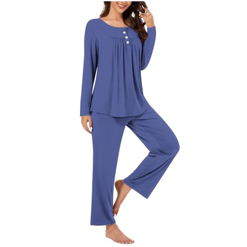Pyjama deux pièces femme composé d'une tunique et d'un pantalon large