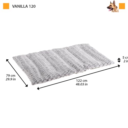 Cojín para Perros Grandes Ferplast de Felpa y Algodón Tórtola 122x76 cm 3