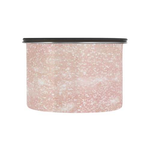 Contenedor hermético para café acero inoxidable rosa glitter 500ml