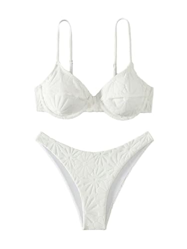 SOLY HUX Women's Two Piece Swimsuit Bathing Suits Solid Underwire Bikini Sets