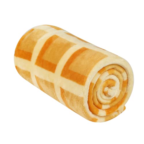 Image of Bnuitland Waffle Funny Blanket, 300 GSM Double Sided Giant Novelty Realistic Food Blanket for Adults and Kids, Super Soft Flannel Throw